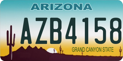 AZ license plate AZB4158
