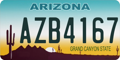 AZ license plate AZB4167