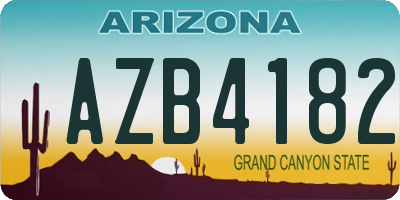 AZ license plate AZB4182