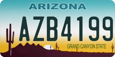 AZ license plate AZB4199