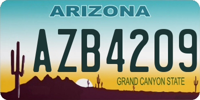 AZ license plate AZB4209