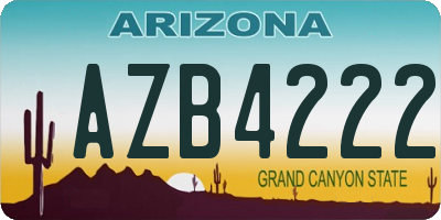 AZ license plate AZB4222