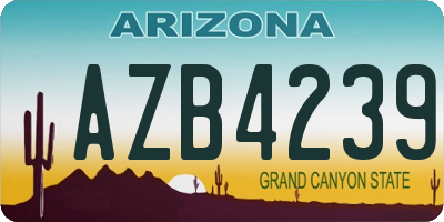 AZ license plate AZB4239