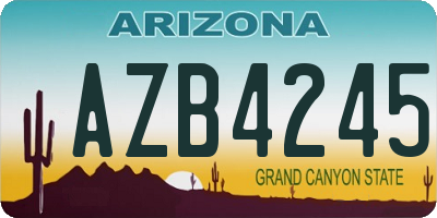 AZ license plate AZB4245
