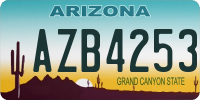 AZ license plate AZB4253