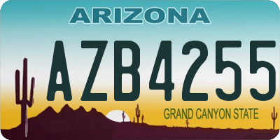 AZ license plate AZB4255