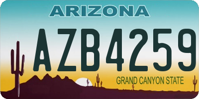 AZ license plate AZB4259