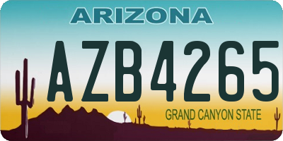 AZ license plate AZB4265