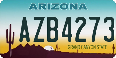 AZ license plate AZB4273