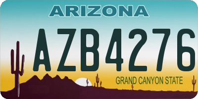 AZ license plate AZB4276