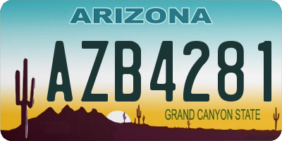 AZ license plate AZB4281