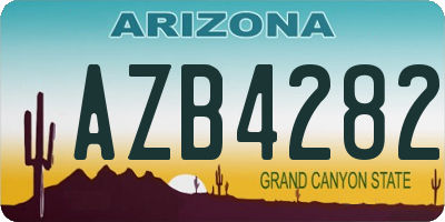 AZ license plate AZB4282