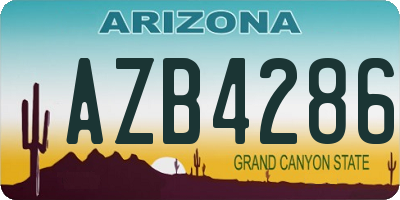 AZ license plate AZB4286