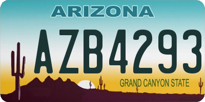 AZ license plate AZB4293