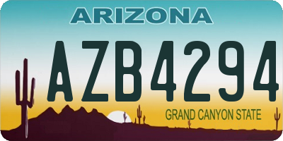 AZ license plate AZB4294