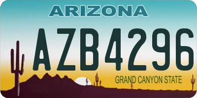 AZ license plate AZB4296