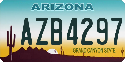 AZ license plate AZB4297