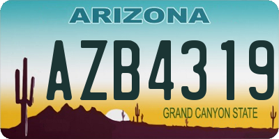 AZ license plate AZB4319
