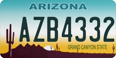 AZ license plate AZB4332