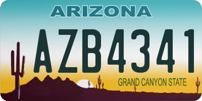 AZ license plate AZB4341