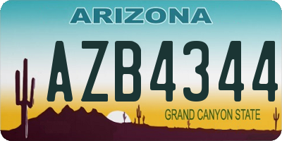AZ license plate AZB4344
