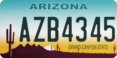 AZ license plate AZB4345
