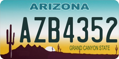 AZ license plate AZB4352