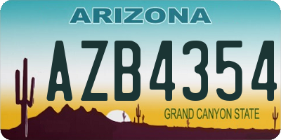 AZ license plate AZB4354