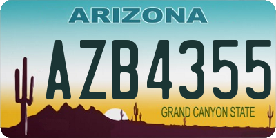 AZ license plate AZB4355