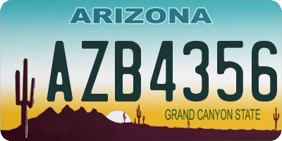AZ license plate AZB4356