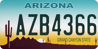 AZ license plate AZB4366