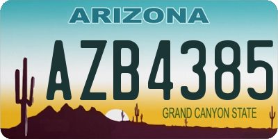 AZ license plate AZB4385