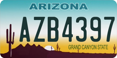 AZ license plate AZB4397