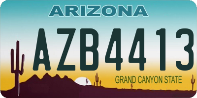 AZ license plate AZB4413