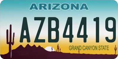 AZ license plate AZB4419