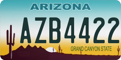 AZ license plate AZB4422