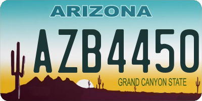 AZ license plate AZB4450