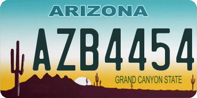 AZ license plate AZB4454