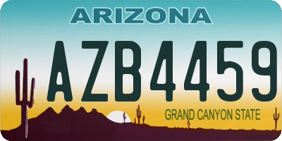AZ license plate AZB4459