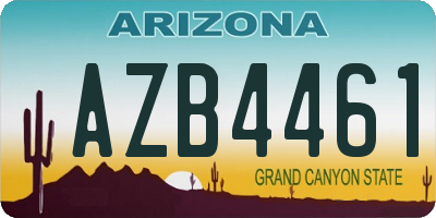 AZ license plate AZB4461