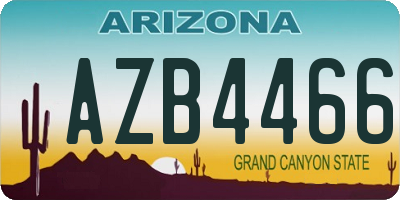 AZ license plate AZB4466