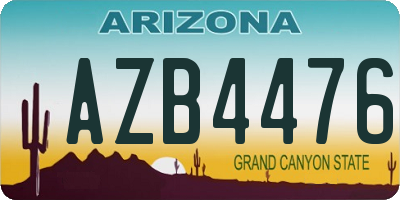 AZ license plate AZB4476
