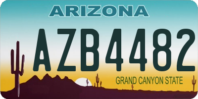 AZ license plate AZB4482