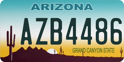AZ license plate AZB4486