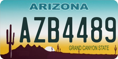 AZ license plate AZB4489