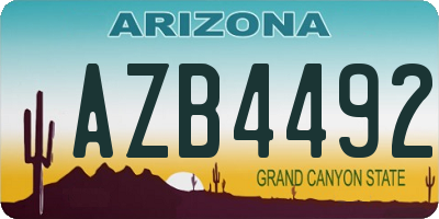 AZ license plate AZB4492