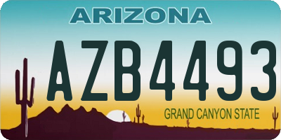 AZ license plate AZB4493
