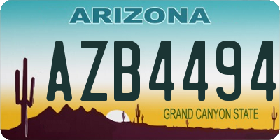 AZ license plate AZB4494