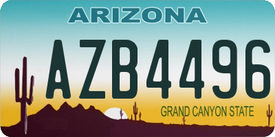 AZ license plate AZB4496