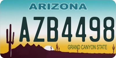 AZ license plate AZB4498